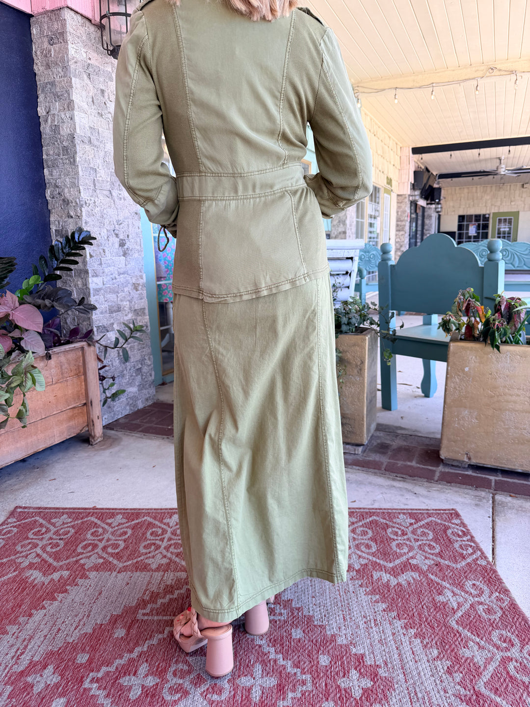 XCVI Wearables Emerie Linen Inverted Box Pleat Skirt  in Garnish Pigment