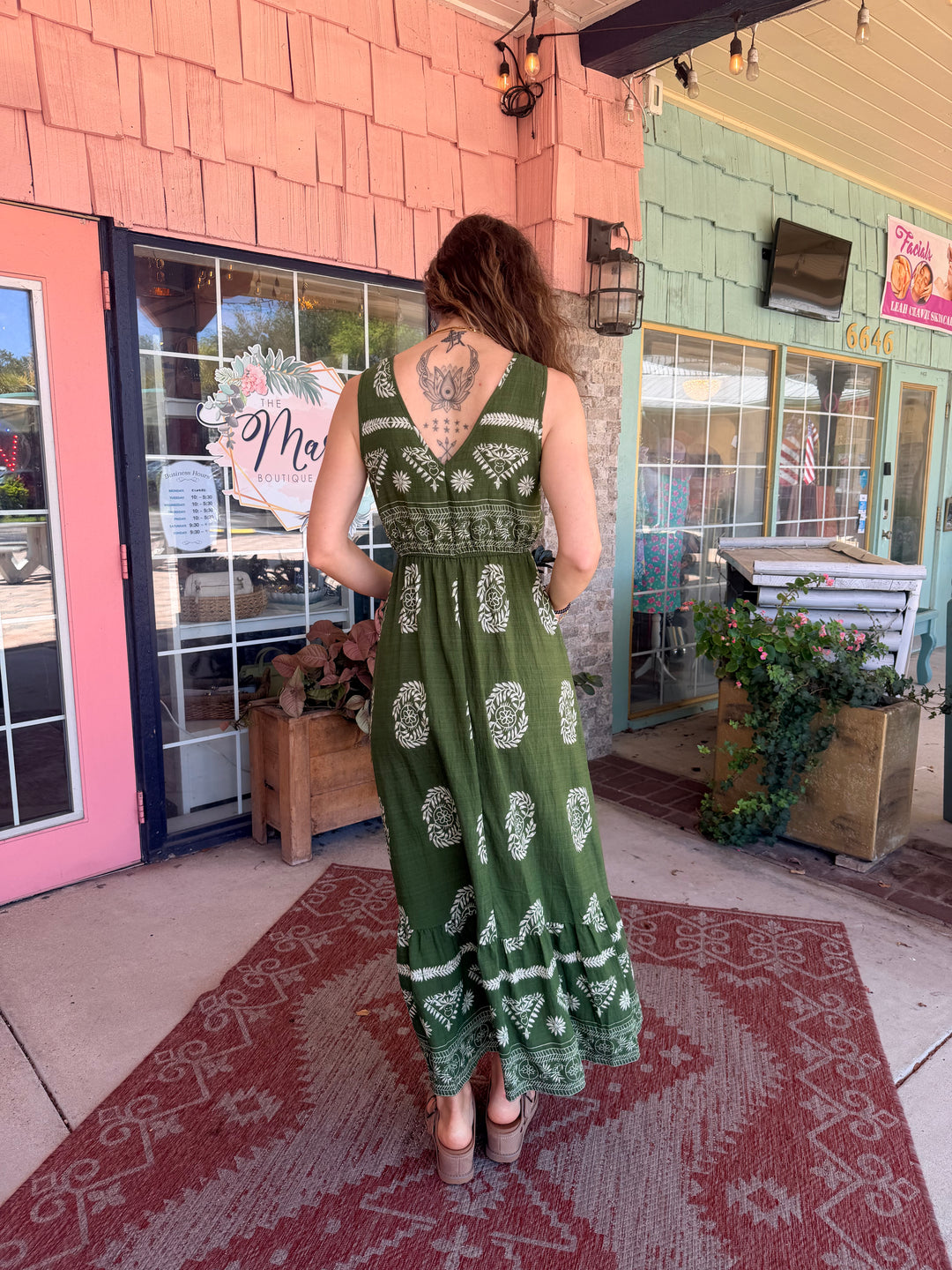 Sleeveless V-Neck Maxi Dress with Drawstring Waist