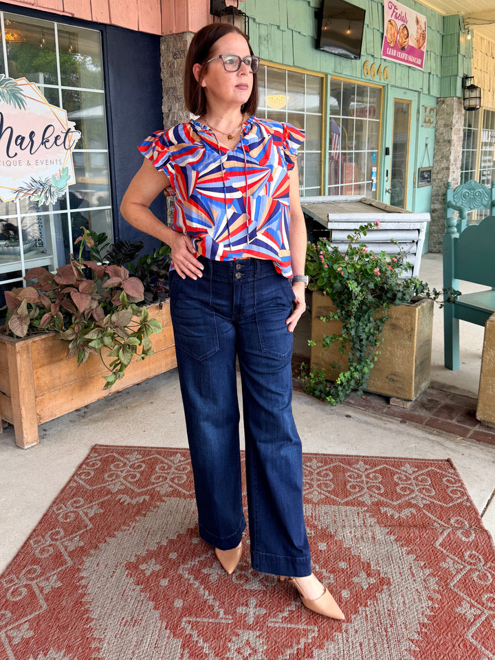 Liverpool Patch Pocket Wide Leg 31" - Summit Lake
