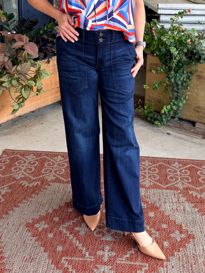 Liverpool Patch Pocket Wide Leg 31" - Summit Lake