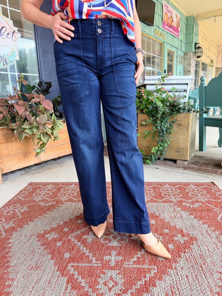 Liverpool Patch Pocket Wide Leg 31" - Summit Lake