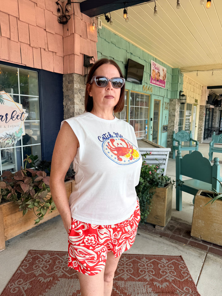 Catch Me in Capri Graphic Sleeveless Tee