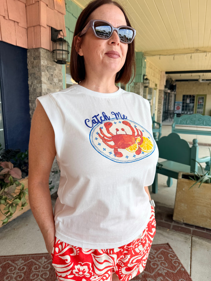 Catch Me in Capri Graphic Sleeveless Tee