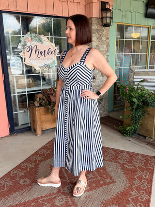 Harbor Stripe Midi Dress