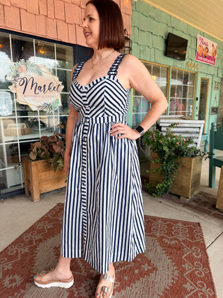 Harbor Stripe Midi Dress