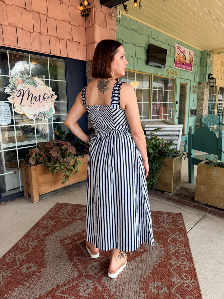 Harbor Stripe Midi Dress