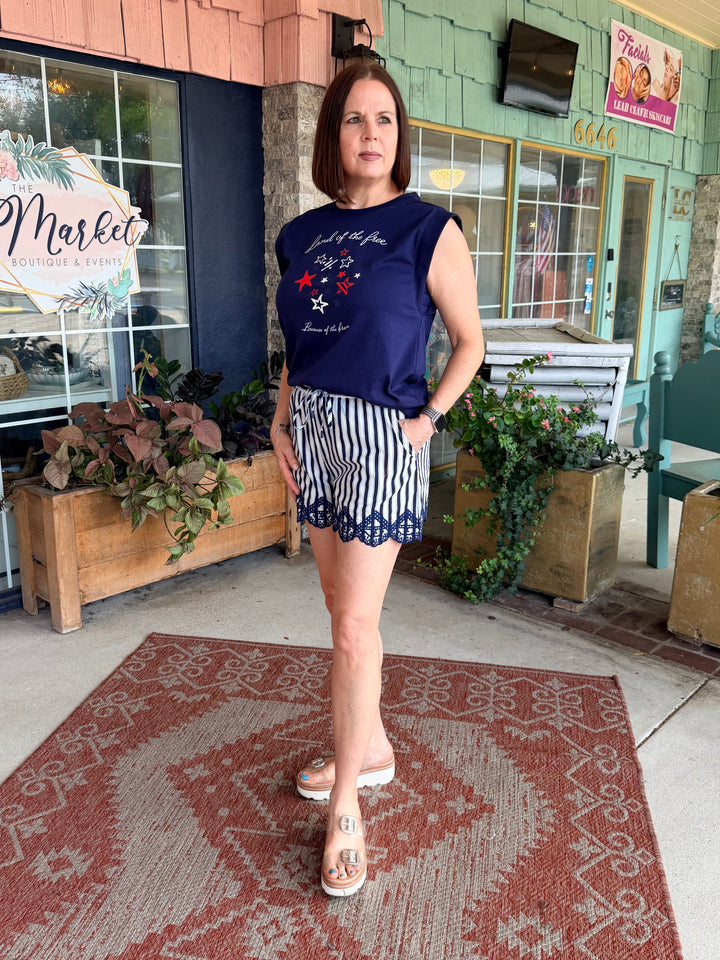 Blue Grotto Striped Shorts