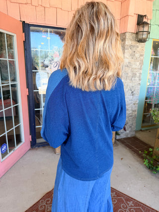 XCVI Abena Indigo Twill Snap-Up Top Etiolate Wash
