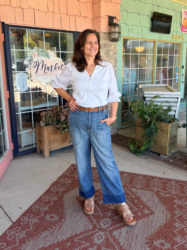 Liverpool Hi-Rise Relaxed Straight with Utility Pockets 27" Inseam