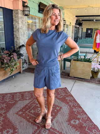 XCVI Prosper Twill Short Hypnotic Pigment