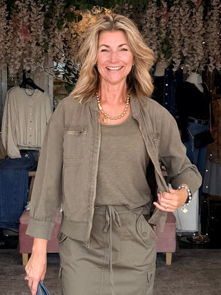 XCVI Wynton Twill Bomber Jacket English Moss