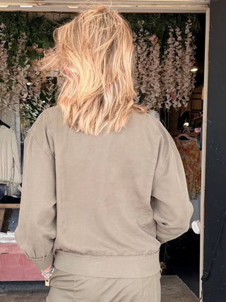 XCVI Wynton Twill Bomber Jacket English Moss