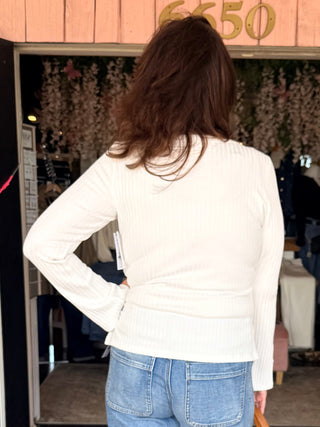 Liverpool Long Sleeve Scoop Neck Knit Top Snow