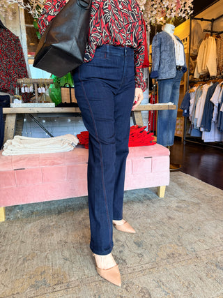 Liverpool Kennedy Straight with Side Stitch Detail 30" Inseam Midnight Eclipse