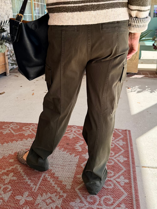Liverpool Midrise Cargo Straight 32" Inseam Hunter Green