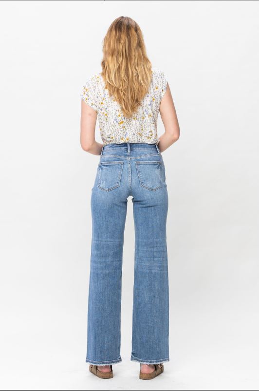 Judy Blue Mid-Rise Vintage Wash Wide Leg Jeans - Sizes 0-22W – The