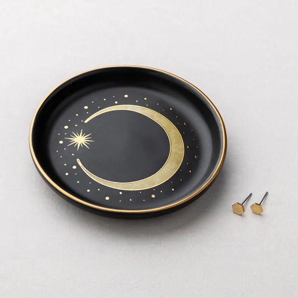 Scout Jewelry Dish &amp; Stud Earring Set - Crescent/Black