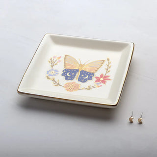 Scout Jewelry Dish & Stud Earring Set - Butterfly/Cream