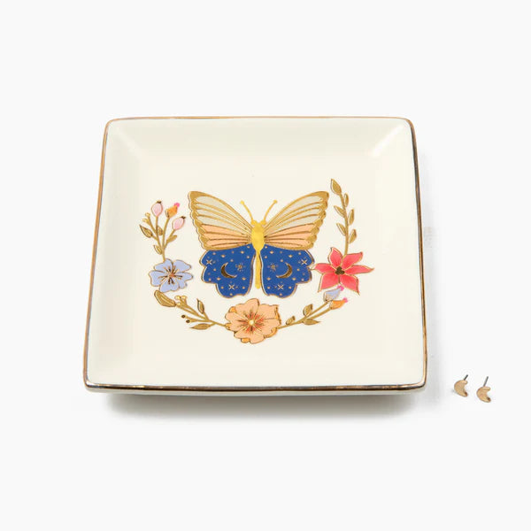 Scout Jewelry Dish &amp; Stud Earring Set - Butterfly/Cream