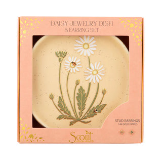Scout Jewelry Dish & Stud Earring Set - Daisy/Vanilla