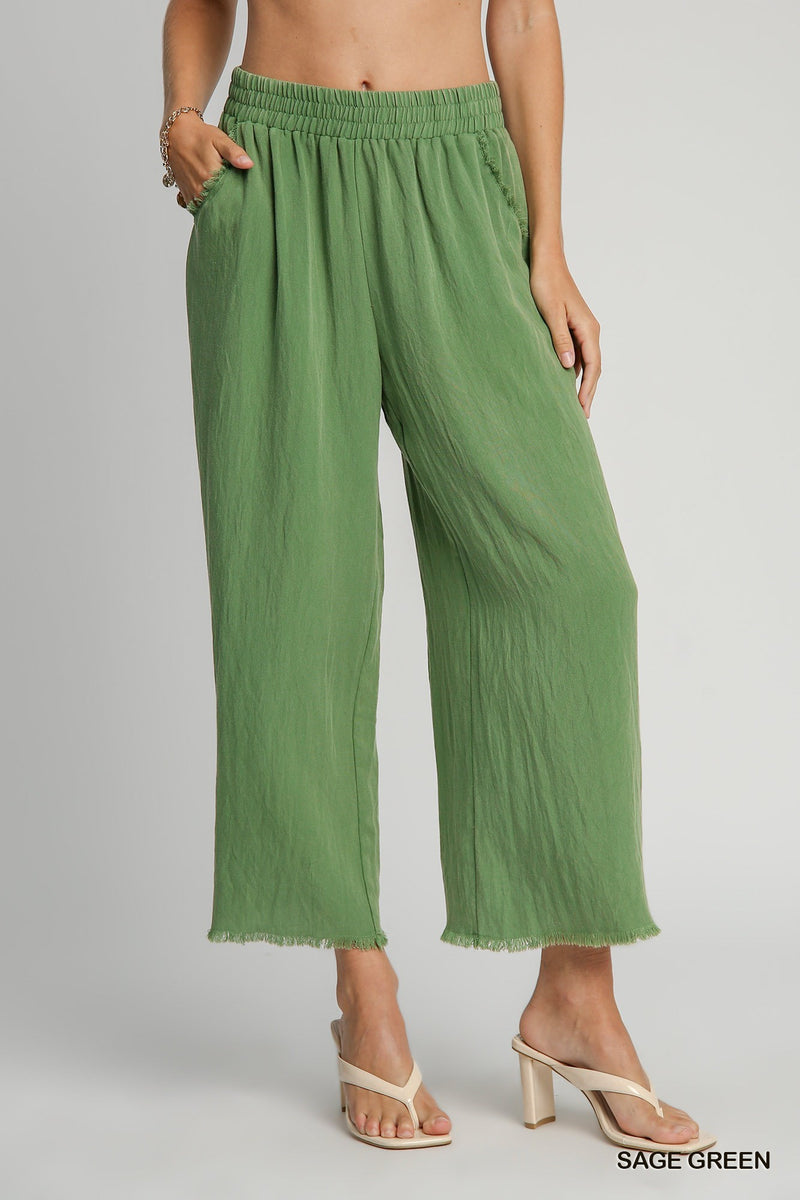 FINAL SALE Snow Washed Pants - Sage Green