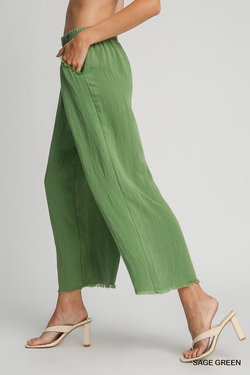 FINAL SALE Snow Washed Pants - Sage Green