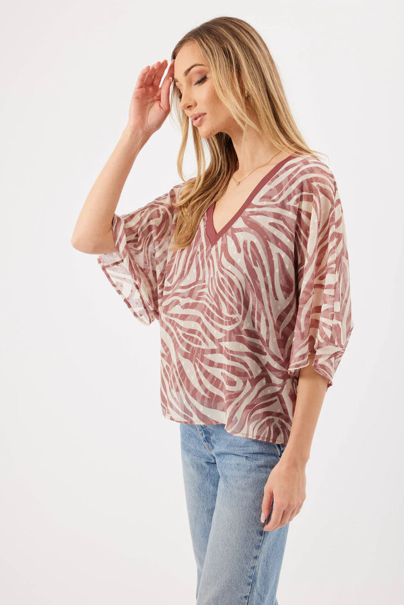 Kylie Paige - Made in the USA - Opal Top - Plum/Cream