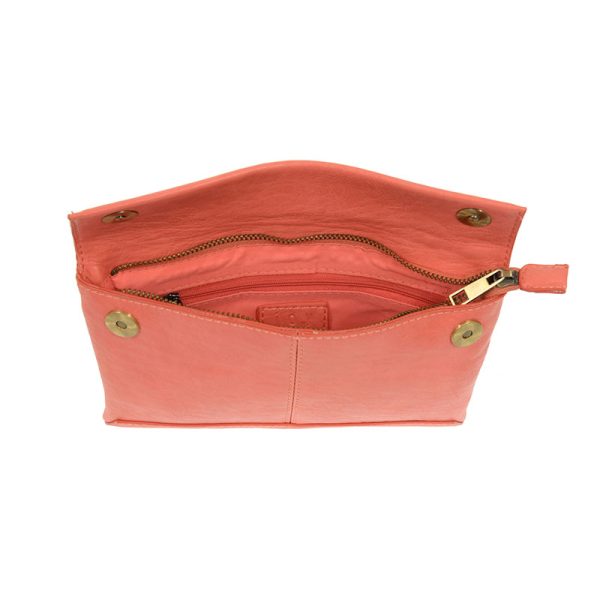 Joy Susan Kiara Foldover Convertible Crossbody -  Bright Coral