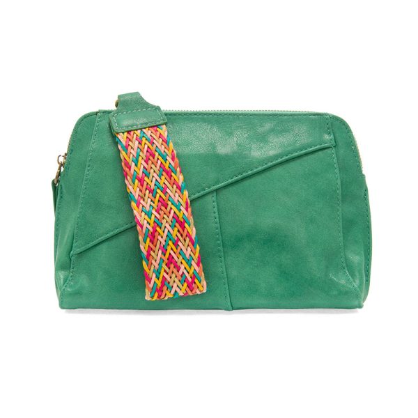 Joy Susan Gigi Crossbody with Woven Wristlet Strap - Jungle Green