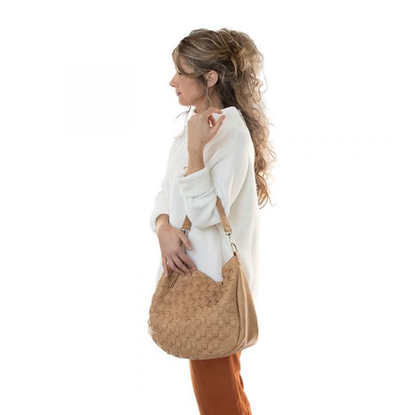 Joy Susan Kali Woven Slouchy Hobo - Camel