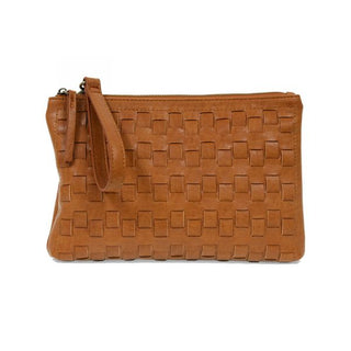 Joy Susan Quinn Woven Convertible Crossbody Clutch - Cognac