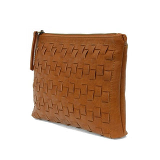 Joy Susan Quinn Woven Convertible Crossbody Clutch - Cognac