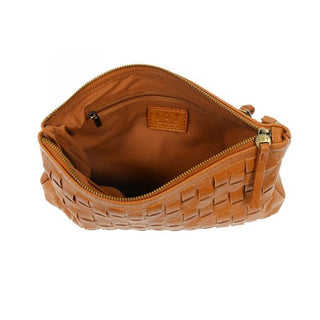 Joy Susan Quinn Woven Convertible Crossbody Clutch - Cognac