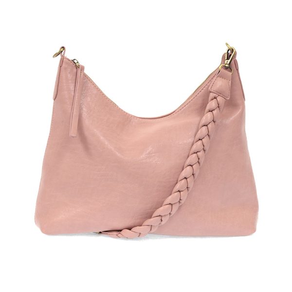 Joy Susan Selene Slouchy Hobo Bag with Braided Handle - Mauve