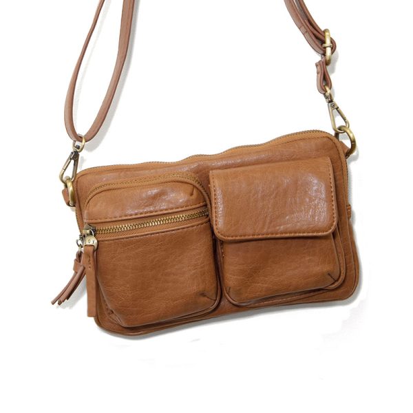 Joy Susan Kendra Cargo Pocket Sling Crossbody - Cognac