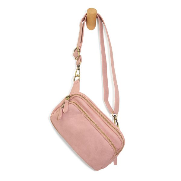 Joy Susan Kylie Double Zip Sling Belt Bag - Blush