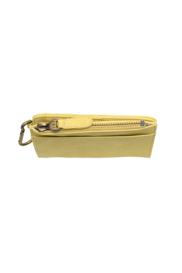 Joy Susan Bobbie Bifold Wallet With Carabiner - Pastel Yellow