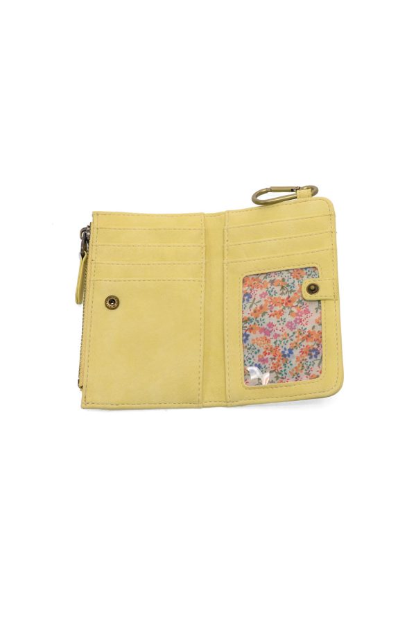 Joy Susan Bobbie Bifold Wallet With Carabiner - Pastel Yellow