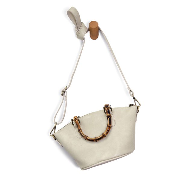 Joy Susan Millie Bamboo Handle Basket Crossbody - Coconut