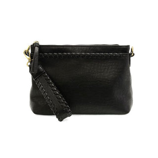 Joy Susan Oakley Whipstitch Topzip Wristlet & Crossbody - Black