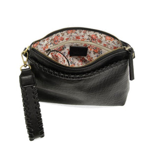 Joy Susan Oakley Whipstitch Topzip Wristlet & Crossbody - Black