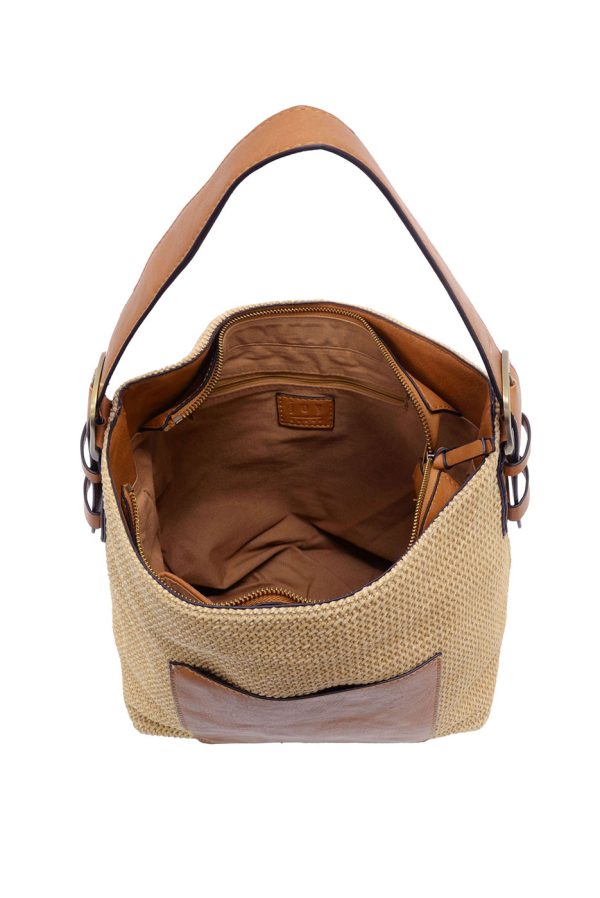 Joy Susan Natural Straw Topzip Hobo