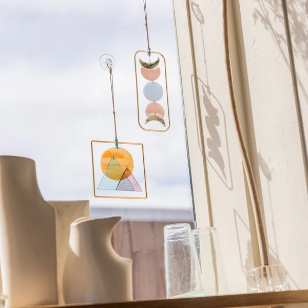 Scout Stained Glass Light Catcher - Sunset Mountains