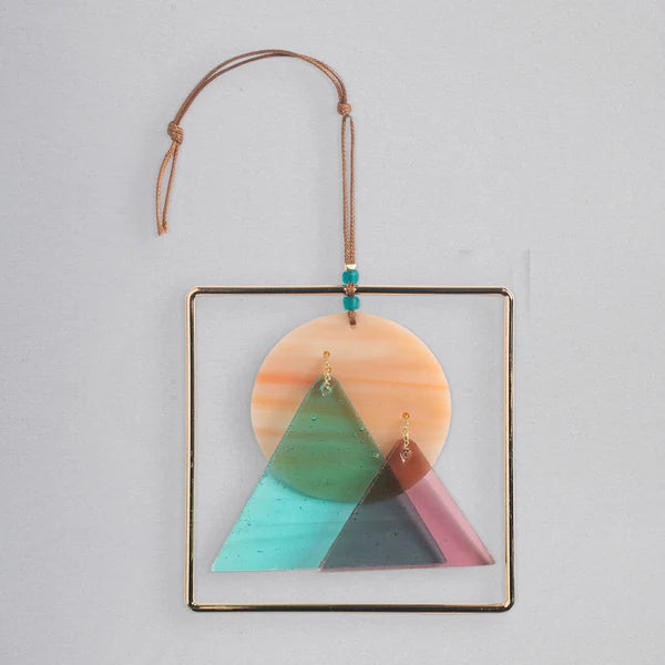 Scout Stained Glass Light Catcher - Sunset Mountains
