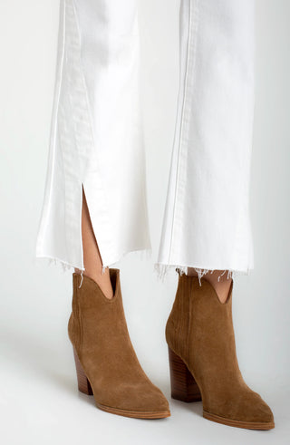 Liverpool Hannah Crop Flare With Twisted Slit - Bright White