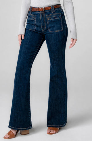 Liverpool Hannah Flare W/ Vintage Patch Pockets Collegiate Blue
