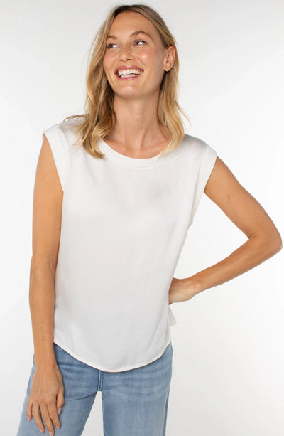 Liverpool Sleeveless Woven Top - Whipped Cream