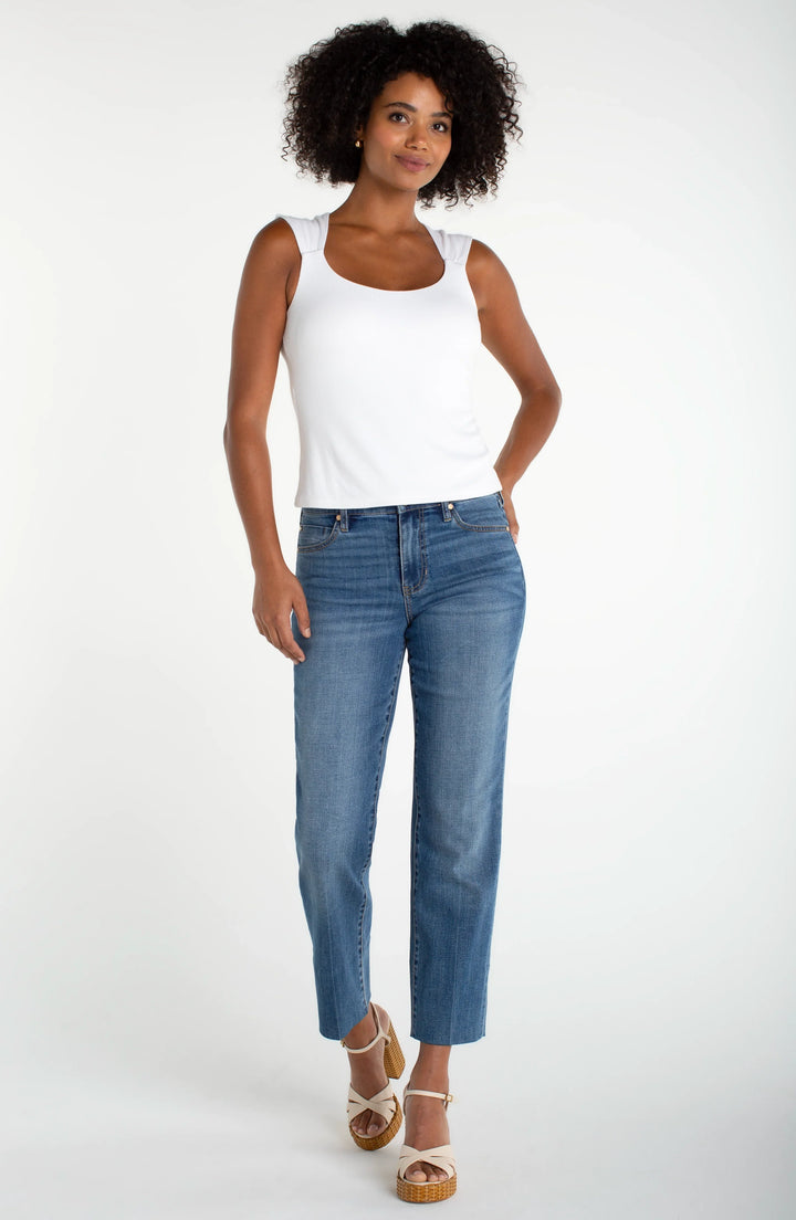 Liverpool Sleeveless Built-in Bra Knit Top Cream
