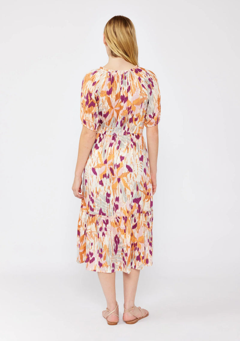 Terra Spice Midi Dress - Natural/Plum