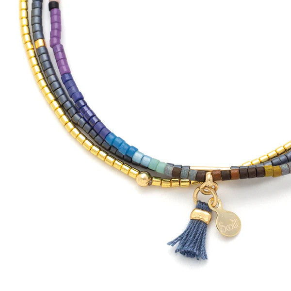 Scout Chromacolor Miyuki Bracelet Trio - Dark Multi/Gold